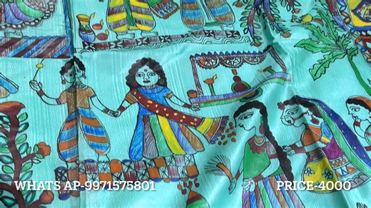 1.2K views · 15 reactions | Durga Puja Special Bhagalpuri Latest Design Of Madhubani Handpainting Tussar Silk saree #moheydesi | Js Textile India Pvt Ltd | Facebook