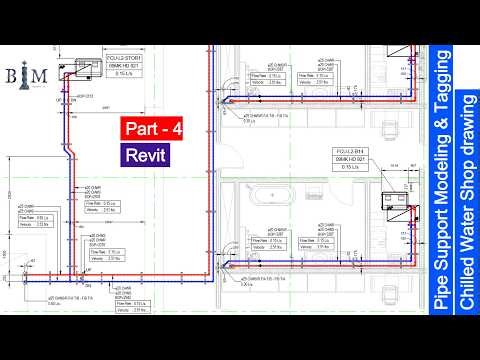 Ep-249 # Chilled Water Shop Drawing | Chilled Water Pipe Support Modeling in Revit | Part - 4