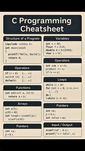 #cprogramming #cheatsheets