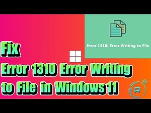 Fix Error 1310 Error Writing to File in Windows 11