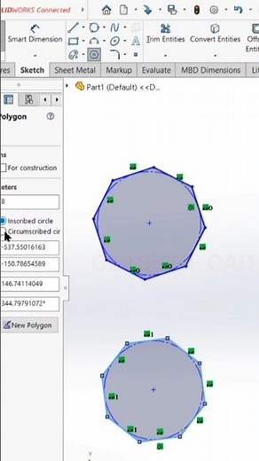 How to create polygon in Solidworks #shorts #solidworks #autocad #catia #cad