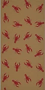 Beistle Crawfish Kraft Paper Table Roll – Brown with Random Red Crawfish Print for Southern-Themed Parties, Rustic Seafood Boils and Cajun Celebrations, Mardi Gras Party Table Cover, 24” x 50’