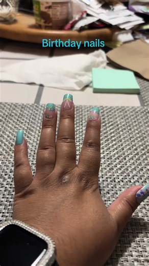 #CapCut these are my nails for my birthday that is next Thursday September 11th #birthdaynails #septemberbirthday #nails #bluenails💅🏽🦋💙
