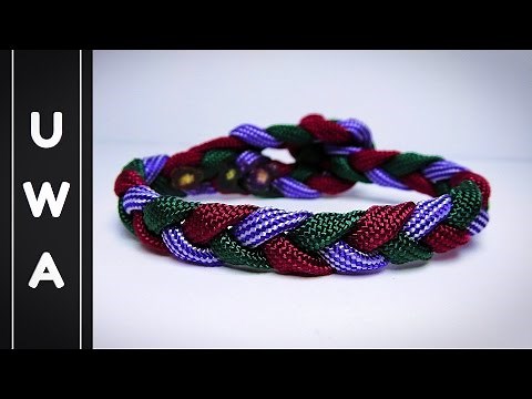 How to make a 3 Strand Flat Braid Paracord Bracelet [NO BUCKLE NEEDED] [UWA ORIGINAL]