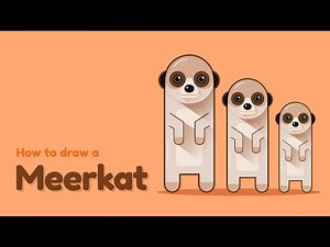 How to draw a Meerkat? Easy and simple drawing | Animal character design tutorial