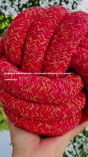 https://www.purepugandcompany.com/products/handmade-jumbo-rope-ball-sustainable-dog-rope-toys-unique You Would Never find Any Red Rope Ball Like That!!! Knotty Pawz presents our exclusive handmade rope ball, a masterpiece crafted from sustainable, non-toxic, safe materials that showcases the skill and expertise of our craftsmen with over 20 years of experience. How do we use this large Rope Ball? Wondering how to make the most of this large Rope Ball? Our product is sturdy and durable for your d