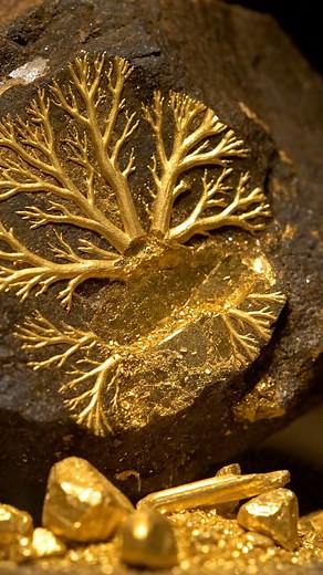 2.5M views · 20K reactions | Beneath layers of time and pressure, fortune sleeps - one decisive blow awakens the golden giant from its million-year slumber. #GoldMining #EpicDiscovery #NaturalGold #RawGold #GoldDiscovery #AncientWealth #PreciousMetals #GoldRush #TimelessTreasure #AwakeningWealth | Putri Kejora | Facebook