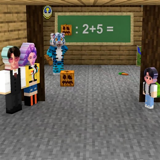 The boy Jinu passes the math test to come back home with his parents 👍️ #minecraft #trending #reels | Top reel