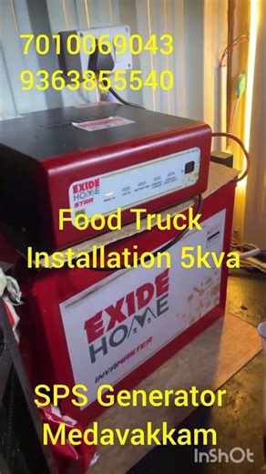 Portable generator for Food cart along with battery inverter