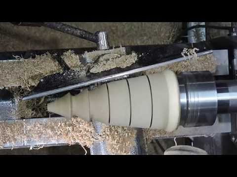 Wood turning a Christmas Tree