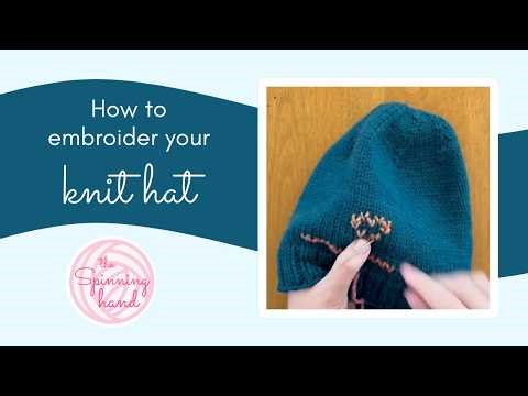 How to Embroider on Knitting (Duplicate Stitch + Back Stitch Tutorial for Hats) 🧶