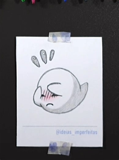 Mario Bros, Boo ghost. Como desenhar. #draw #easy #tutorial #sketch #nintendo #boo #cute #bored