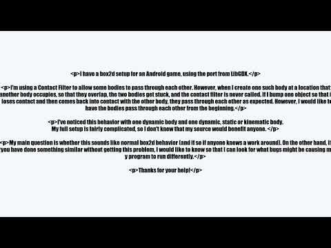 Box2D Contact Filter not triggering for bodies created on top of other bodies