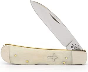 CASE XX WR Pocket Knife Natural Bone Cross Shield Tribal Lock Item #7961 - (TB612010L SS) - Length Closed: 4 1/8 Inches