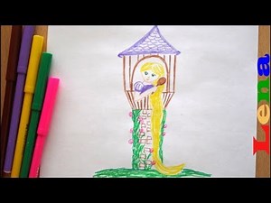 Rapunzel Prinzessin malen 👧🏼 Turm zeichnen 🏰 How to draw a princess in castle - Рисуем принцессу