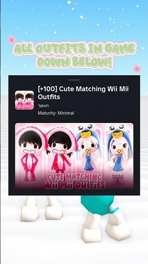 ✶⋆.˚ cute matching wii mii outfits for you ✶⋆.˚ #roblox #robloxmatchingoutfits #matching #wiimii