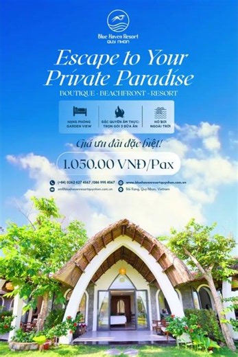 ESCAPE TO YOUR PRIVATE PARADISE CHỈ 1.050.000VNĐ/PAX! #bluehavenresort #travel #travelvietnam #beach