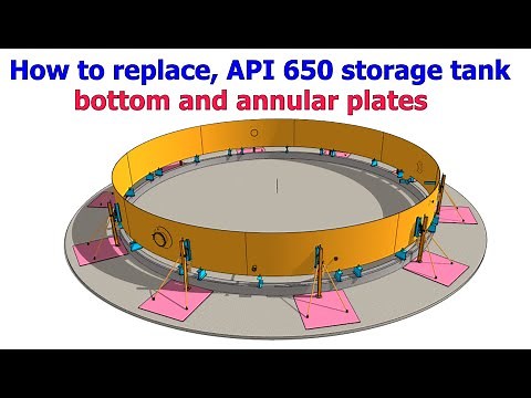 API 650, API 620 Storage tank, bottom, annular plate replacing, using jacking method.