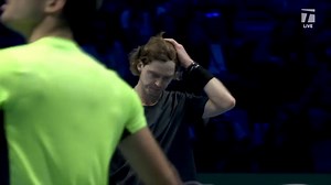 Andrey Rublev bloodies himself with his racquet in frustration during ATP Finals loss to Carlos Alcaraz