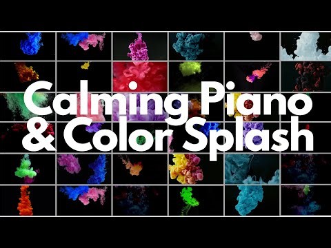 Calming Piano & Color Splash - 1 Hour of Relaxing 4K Visuals for Meditation | Fluid Art Screensaver