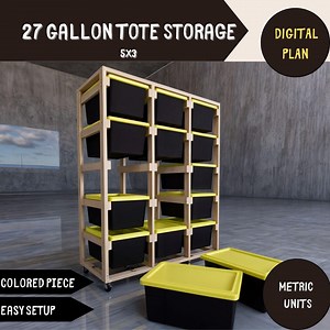 27 Gallon Tote Storage Rack DIY Woodworking Plans (PDF Download) - Etsy