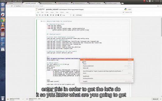 Linux上的OpenCV C ++教程1 - 在Ubuntu 16.04上安装OpenCV 3.2（英文字幕）