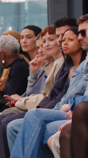 Britt Lower sets the tone. As seen at the Calvin Klein Collection Fall 2026 runway show by Veronica Leoni. The Shed, New York City. | Calvin Klein
