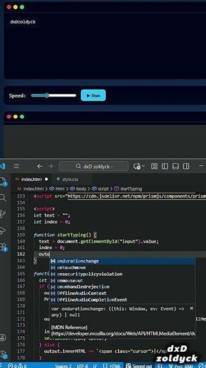 Auto Typing Html Css #webdevelopment #coding