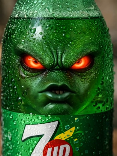 Angry facial expressions.. With apple and drink..