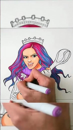 I drew Audrey | Queen of Mean Art 👑😈 #Descendants #disneyvillains #disneyart