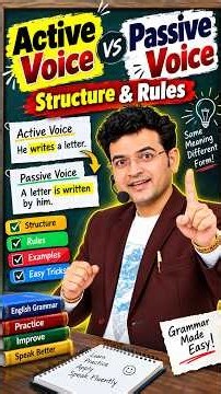Active Voice & Passive Voice | Structure & Rules | English Grammar | Basic to Advance #shorts