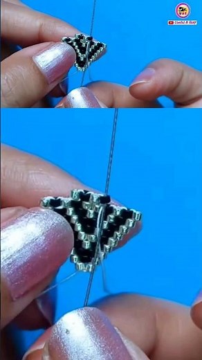 Brick stitch earrings🤍Full Video posted in my channel #handmade #shorts