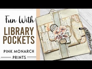 Fun With Library Pockets, Junk Journal Pockets, Junk Journaling Ideas with Pink Monarch Prints