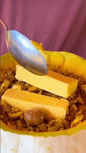 Baked Pumpkin Stuffed with Dried Fruits and Nuts