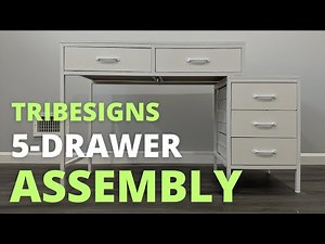 Tribesigns Computer Desk with 5 Drawers Assembly | 17 Stories 51" W Reversible Desk with Drawers