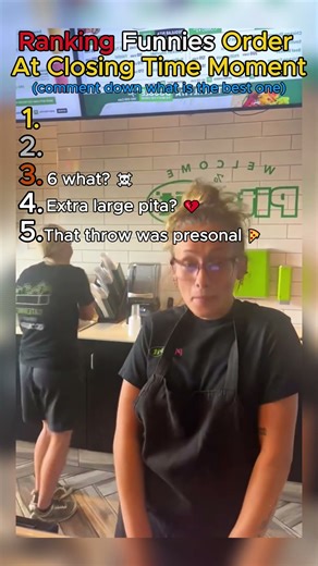 Ranking Funnies Order At Closing Moments 🍔💀#shorts