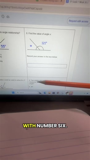Solving for unknown angle #7thgrademath | Math