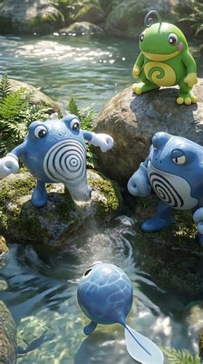 Pokémon Poliwag, Poliwhirl, Poliwrath & Politoed in real life