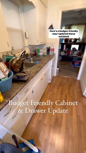 Is This Cabinet Upgrade a Win? Here's the budget friendly way I updated these 1980 style cabinets and drawers. *Find the tools I used in my in my LTK Shop here & https://liketk.it/4BeuO Tools: - 23x 8 ft x 1" lattice trim - Multi Angle Miter Shear Cutter - 18 gauge 5/8" long Brad Nails - Craftsman Brad Nailer - Pencil - Dry Dex Spackling - Orbital sander - White caulk - Wagner SprayTech Paint Sprayer - 1 Gallon paint, color: Au Lait Ole paint by Behr Total cost for this upgrade was just under $1