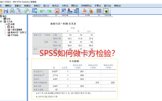 统计软件SPSS教学视频—卡方检验
