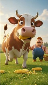 Funny Cow Eating Corn on the Farm 🐄🌽 | Kids Farm Song #childrenseducation