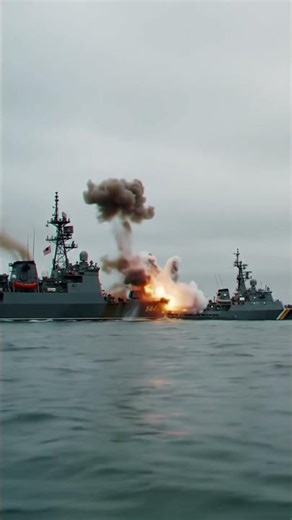 What happens when a warship gets angry? 😡 #military