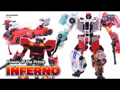Transformers Power of the Prime INFERNO COMBINER! Autobot NEW COMBINE! Video Review!