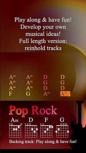 Pop Rock backing track A minor 124bpm. Play along & have fun!