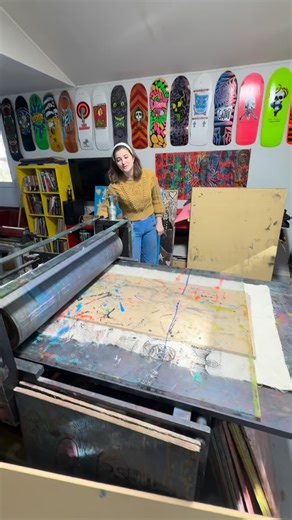 Sean Stewart | Check out Vivis newest #woodcut ! Give her a follow ! @vivianspairtree #printmaking #printmakers #futureoutlawprintmaker | Instagram
