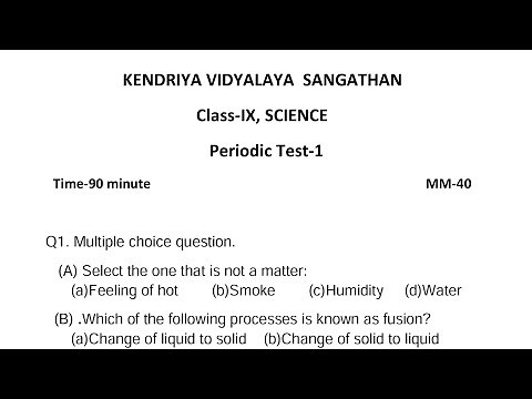 Class-9 SCIENCE / PT-1 Paper For Kendriya Vidyalaya Students /KVS Periodic Test Exam Question Paper
