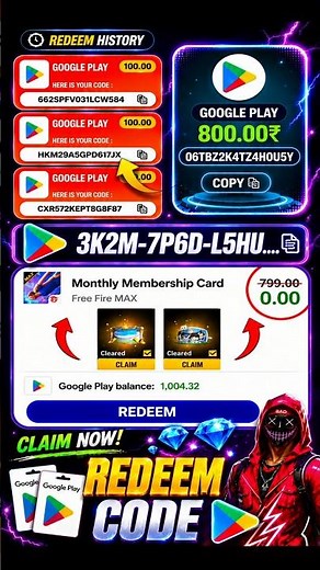 Free Redeem Code 800 | Google Play Store Redeem Code | How to Get Free Redeem Codes 2026 #redeemcode