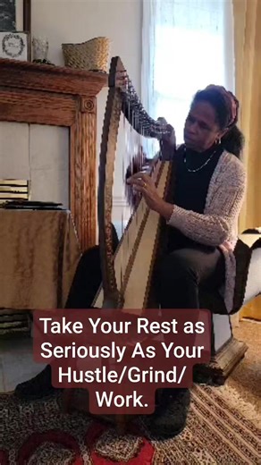 Dr. Sherry Scott on harp at her retreat center. #pauseandponder #getfreefriday http://www.kingdomrenewalcenters.com/ | Black Table Talk