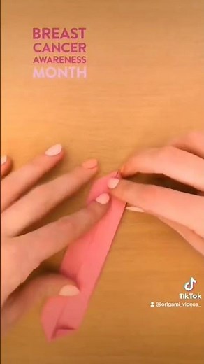 Let's make this Origami Cancer Awareness Ribbon together! 🎗️ #pinkoctober #cancer #ribbon #shorts