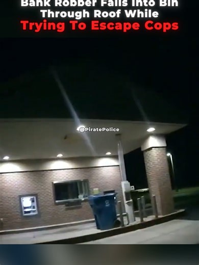 Bank Robber Falls Through Roof Trying To Escape Cops. #police #bodycam #cops #robber #fyp